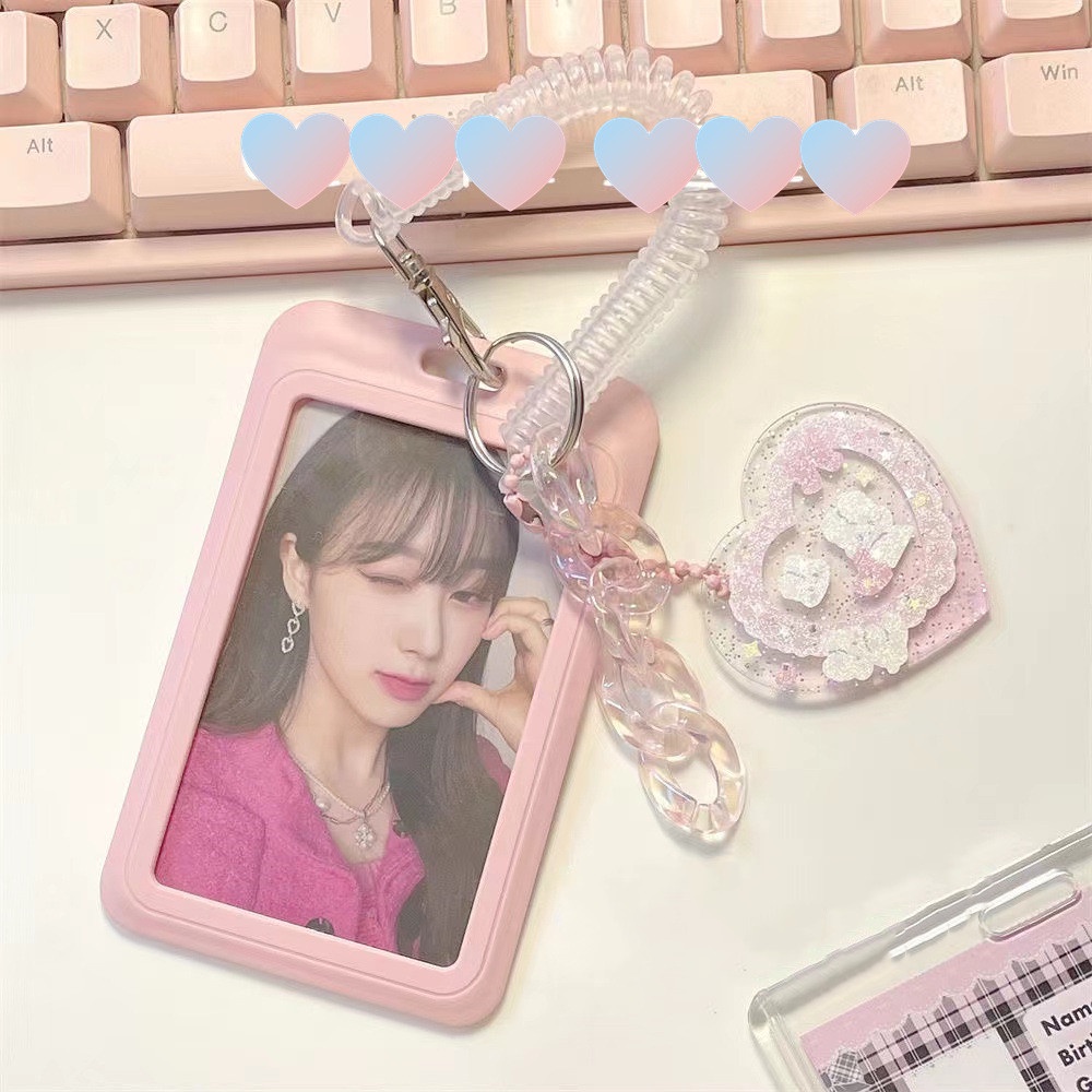 Túi Đựng Thẻ ID / Thẻ Ngân Hàng / Xe Buýt Màu Hồng Lấp Lánh Chống Thấm Nước Có Dây X