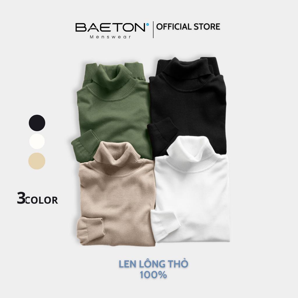Áo len cổ lọ cao cấp chất liệu lông thỏ 100% siêu mềm, độ dày vừa phải thương hiệu BAETON - L01