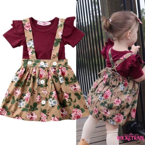 Set áo liền quần /chân váy / Băng đô đính nơ thời trang cho bé gái dễ thương