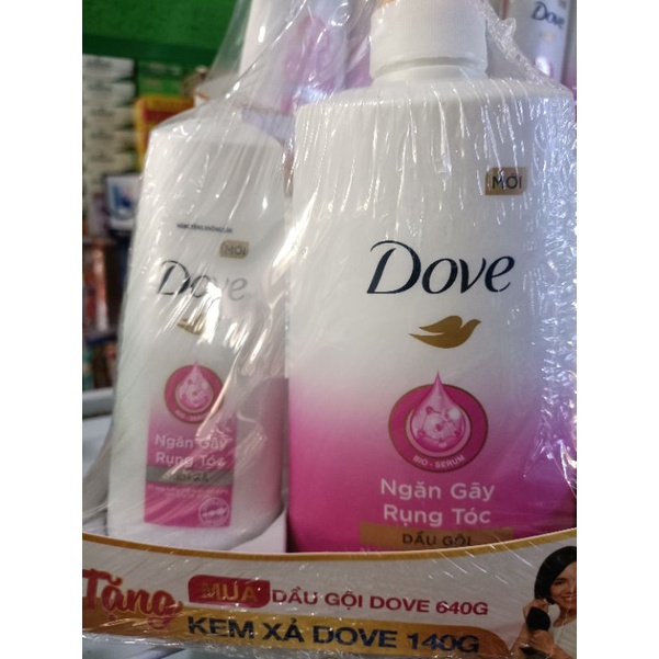 DẦU GỘI DOVE NGĂN GÃY RỤNG TÓC 650 ML TẶNG DẦU XẢ 150 ML