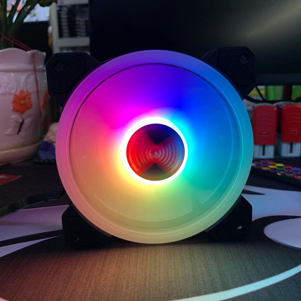 Bộ 4 Quạt Tản Nhiệt, Fan Coolmoon Ver 3 / V3 Led RGB Trong Fan - Kèm Hub + Remote
