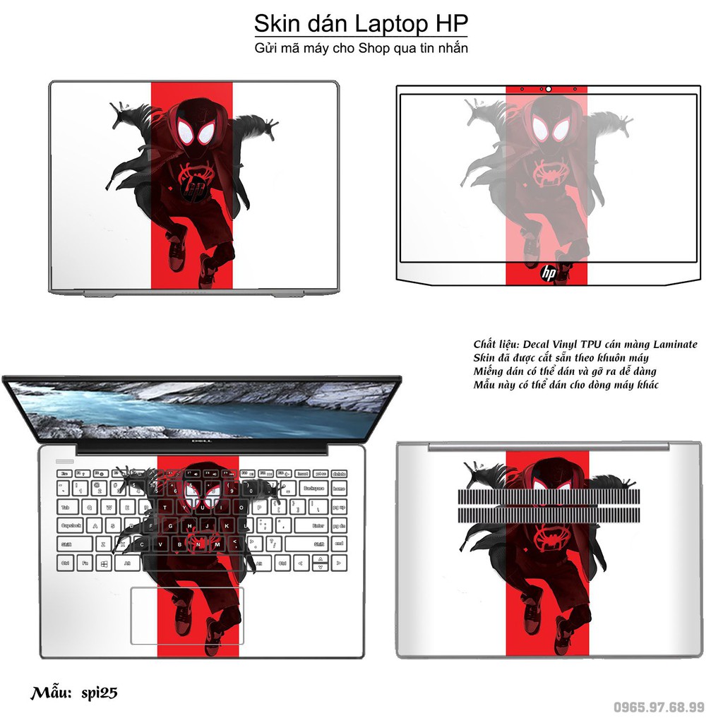 Skin dán Laptop HP in hình người nhện Spiderman _nhiều mẫu 2 (inbox mã máy cho Shop)