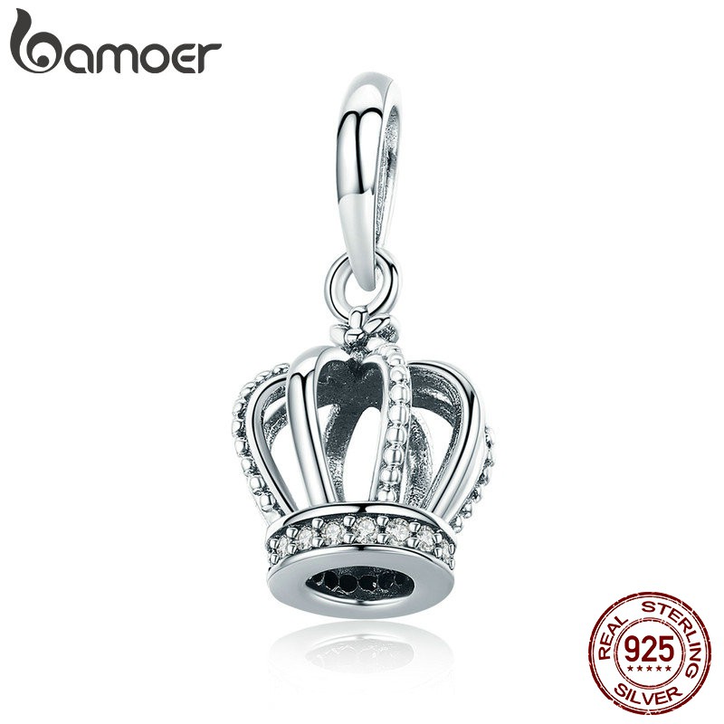 Mặt Vòng Cổ Bamoer SCC781 Bạc Thiết Kế Vương Miện Độc Đáo Thời Trang