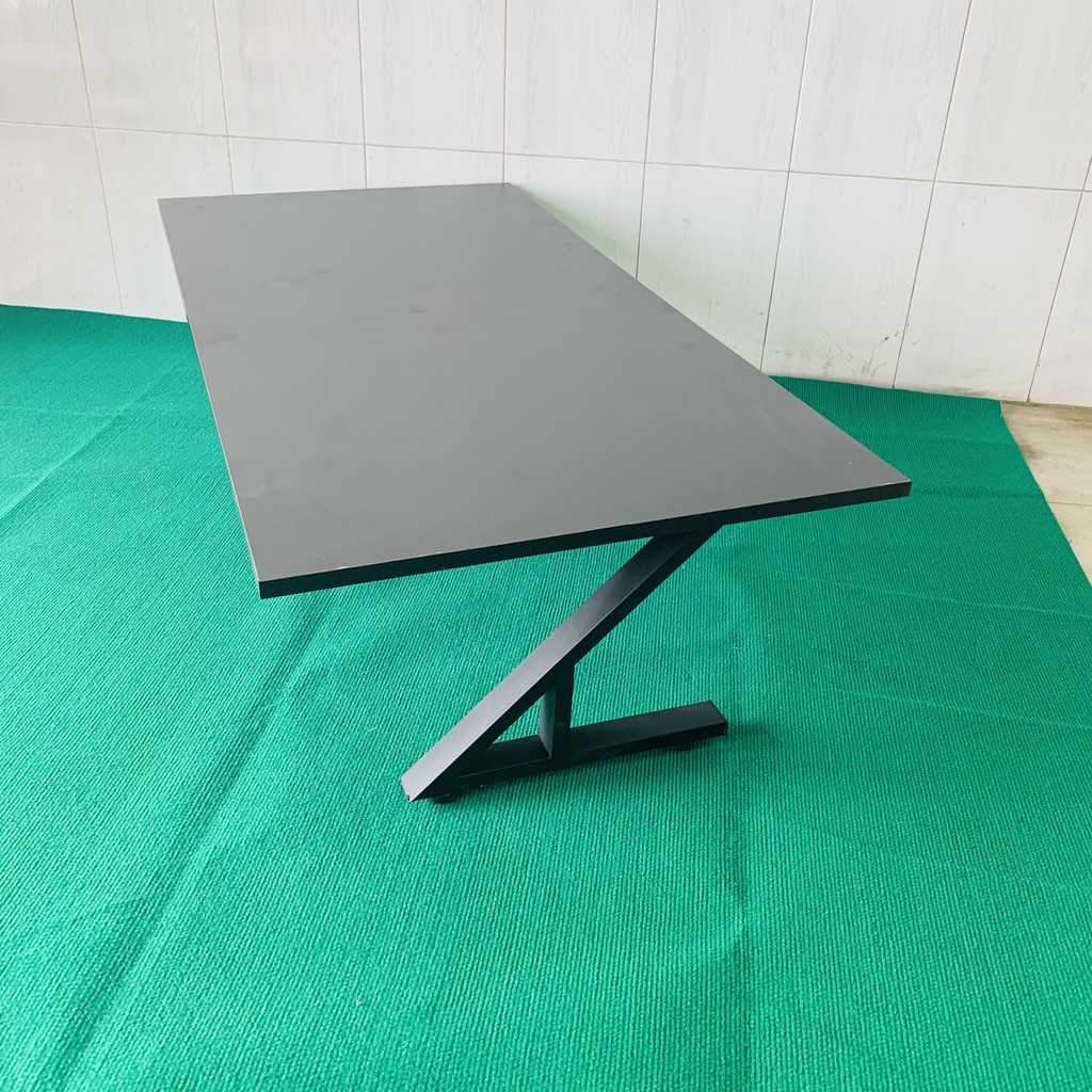 Bàn làm việc, bàn học chân sắt chữ Z gấp bệt (R60*D120xC35cm) {GIÁ TẠI XƯỞNG} mặt MDF đen siêu sang