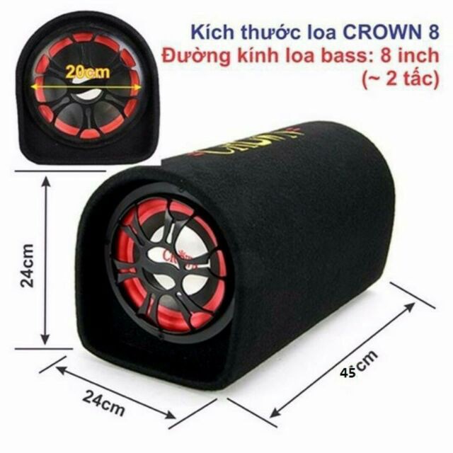 (TẶNG DÂY 3.5MM 30K) LOA CROWN SỐ 8