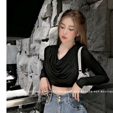 Áo thun tay dài cổ đỗ hàng QC cao cấp y hình 100% alohashop91