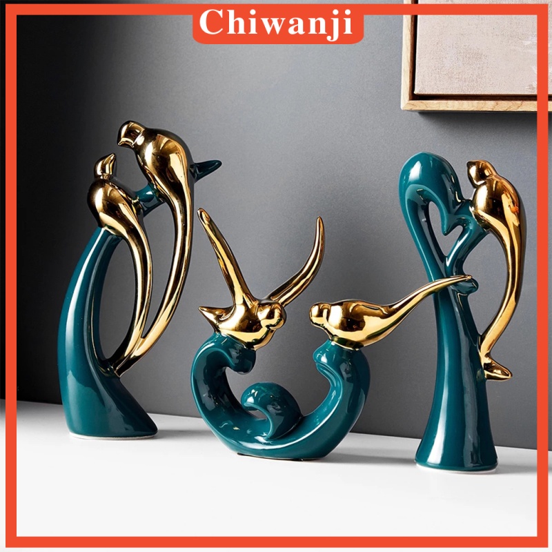 Tượng điêu khắc hình cặp đôi chim nghệ thuật hiện đại trang trí tủ rượu phòng khách khách sạn