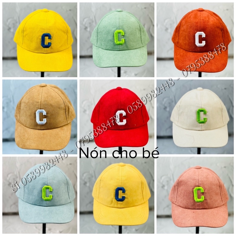 Mũ Kết Cho Bé Chữ C Chất Nhung Dể Thương - Nón Kết Chữ C Cho Bé Trai Bé Gái Đáng Yêu 2T Đến 5Tuổi Rưỡi 9 màu