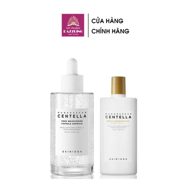 Combo Kem Chống Nắng Rau Má + Serum Trắng Da Skin1004 Madagascar Centella Brightening Ampoule 100ml