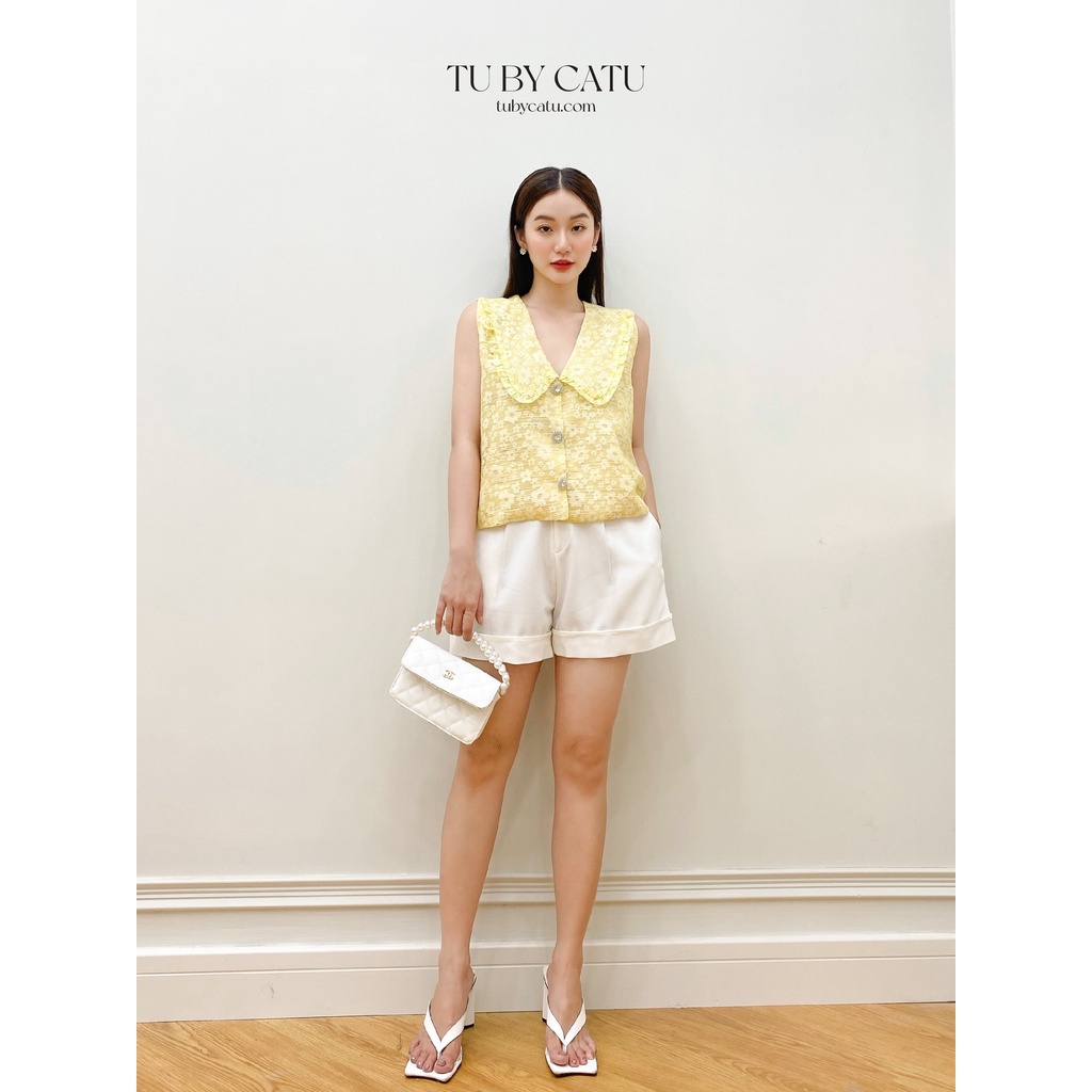 TUBYCATU | Quần short trắng xắn lai