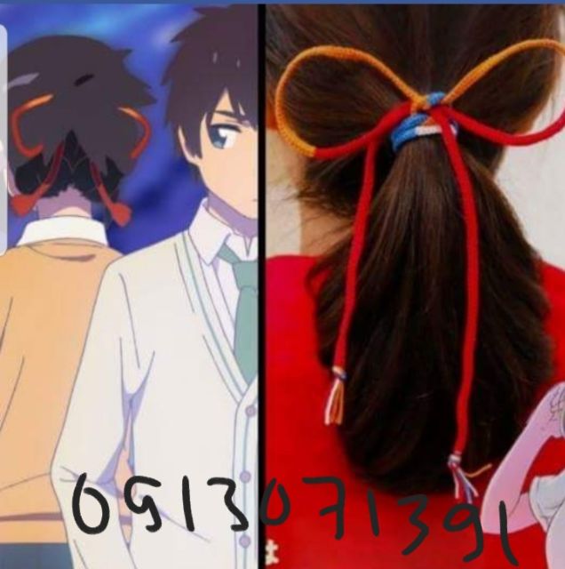 Dây buộc tóc your name móc khóa inox hợp kim