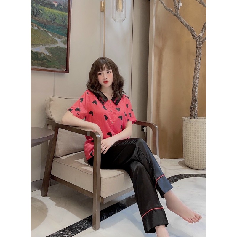 HÌNHTHẬTBộ Pyjama tay ngắn tiểu thư hàng cao cấp chuẩn mịn đẹp
