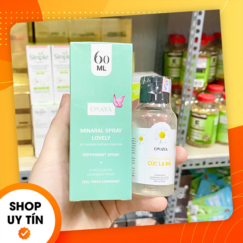 [Chính hãng] Xịt khoáng khử mùi vùng kính màu xanh Minaral Spray Lovely Peppermint ONAYA - Mỹ phẩm Qlady - Hoàng thị