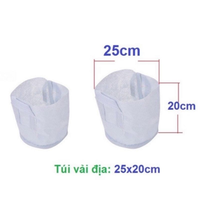 Set 10 túi vải địa trồng cây có 2 quai xách Kt 20x25cm