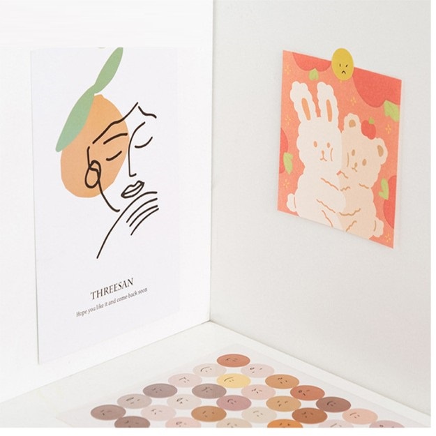 Sticker cute hình mặt cười dễ thương, hình dán sticker hàn quốc trang trí sổ đáng yêu - Monkey House