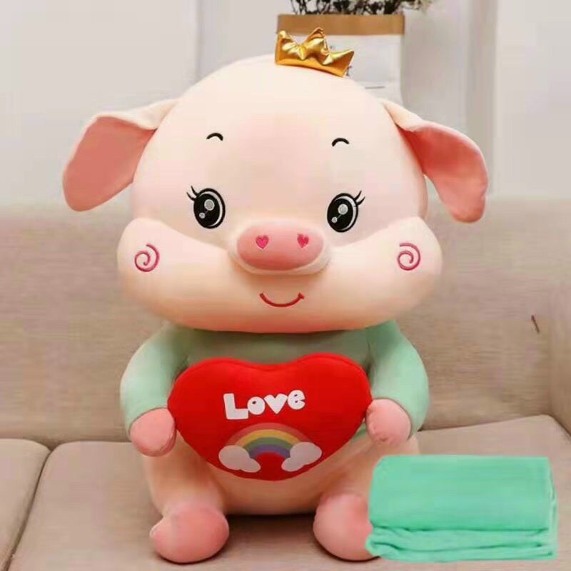 Bộ chăn gối văn phòng hình heo mẫu mới