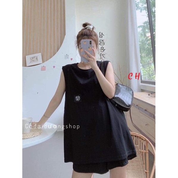 Set bộ tanktop 3 món Chú Bò Unisex ❤ Gồm Tank top 3 lỗ+ Quần Short+ áo bra♥️Chất cotton mịn 🦋Phong cách THỂ THAO HÈ | BigBuy360 - bigbuy360.vn