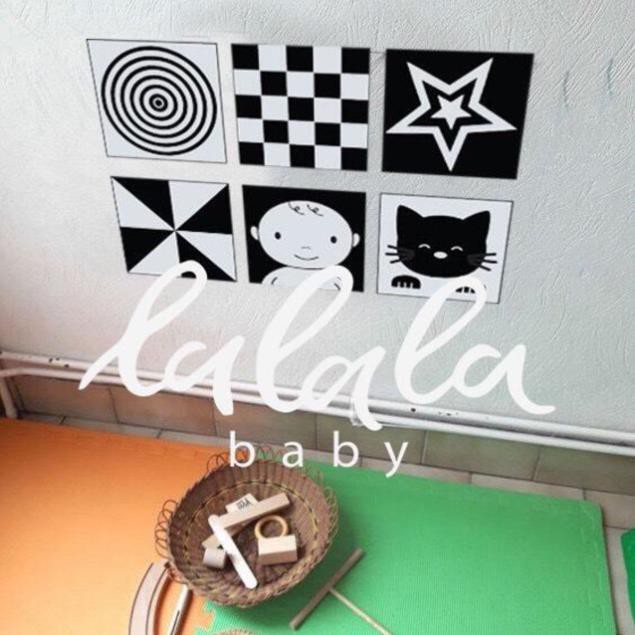 Bộ 6 thẻ dán tường KÍCH THÍCH THỊ GIÁC cho bé sơ sinh lalala baby giúp bé phát triển toàn diện shop bố bống