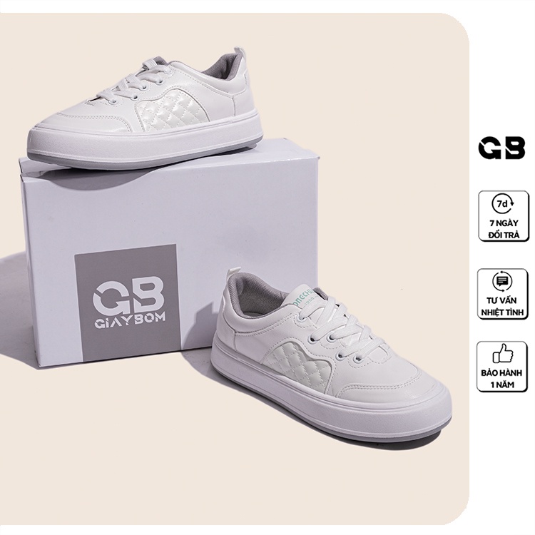 Giày Sneaker Nữ Trắng Đế Cao 3 cm giayBOM B1637