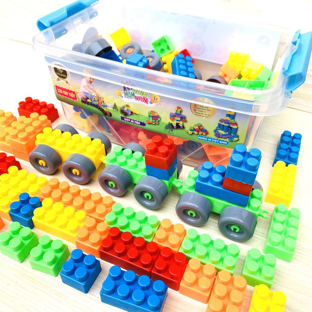 Đồ Chơi Xếp Hình Xây Dựng Có Hộp Đựng Tiện Lợi ,An Toàn Cho Bé