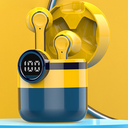 Tai Nghe Không Dây Bluetooth TWS Mini Hình Minion Dễ Thương Giảm Tiếng Ồn Chất Lượng Cao