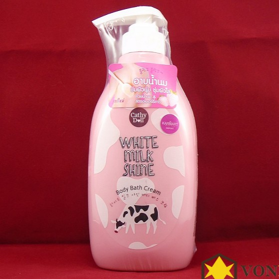 Sữa tắm sữa bò Cathy Doll White Milk Shine Body Bath Cream 450ml dưỡng da mềm mịn trắng sáng