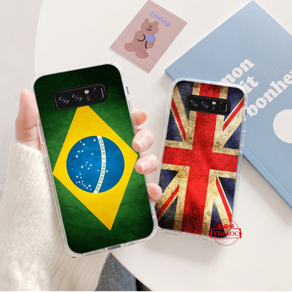 Ốp điện thoại bằng TPU mềm trong suốt hình cờ Mỹ/Canada/Nga 17C cho Samsung S7 Edge S8 S9 S10 Plus S10E