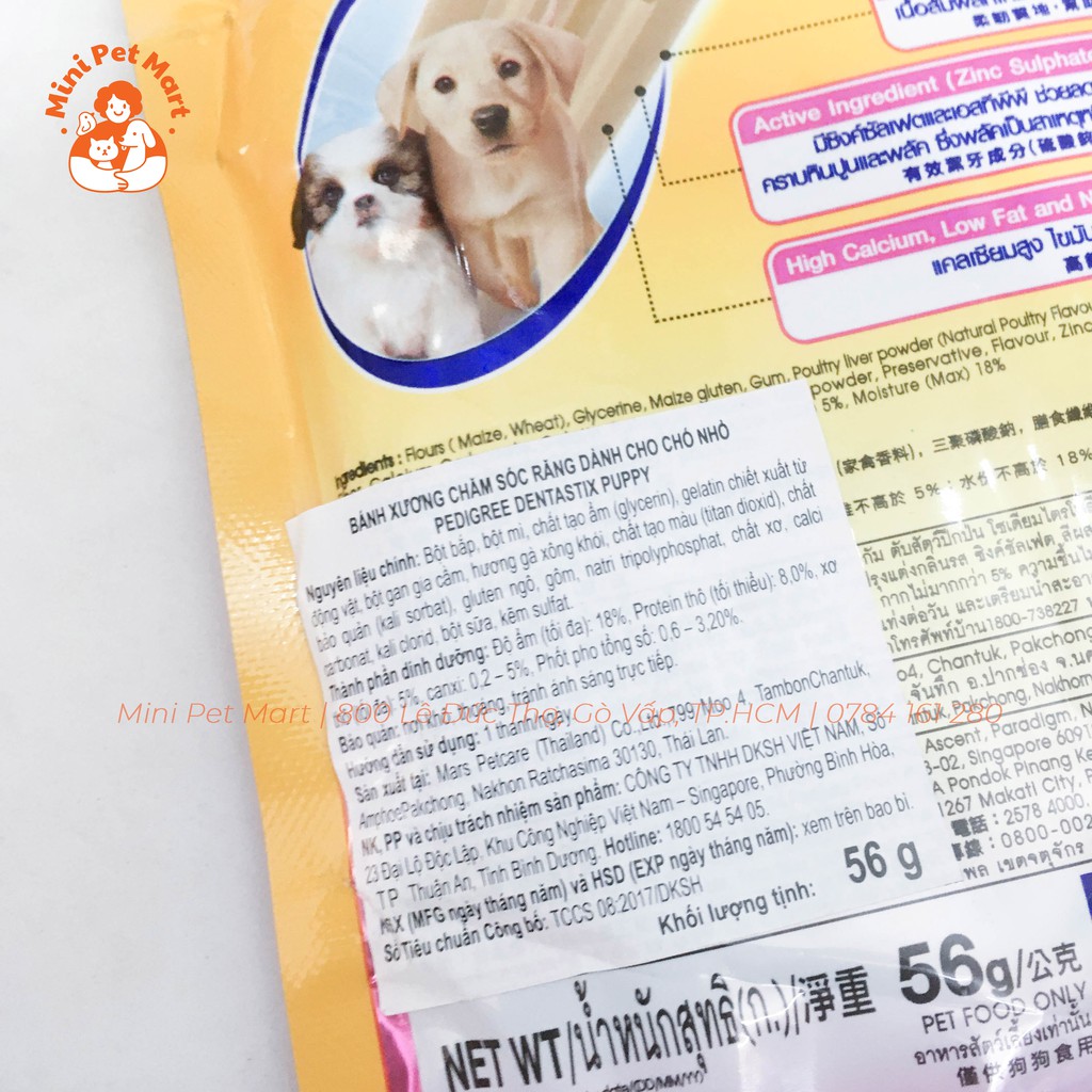 Bánh xương chăm sóc răng PEDIGREE DentaStix cho chó con - gói 7 que