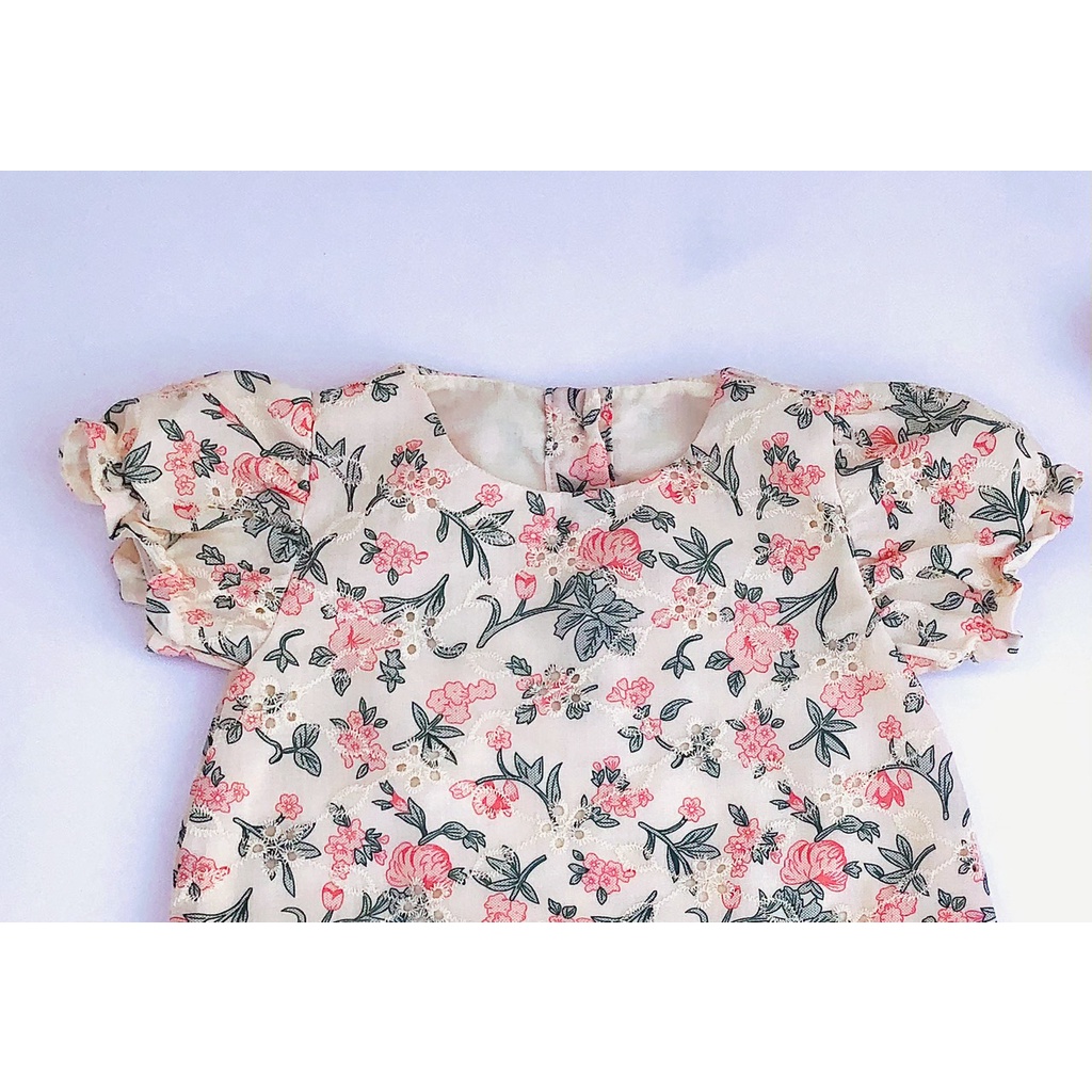 Bodysuit cho bé từ sơ sinh 6 tháng đến 2 tuổi 2 lớp áo hoa hồng kiểu hàn quốc  chất liệu cotton thoáng mịn BABY112.VN
