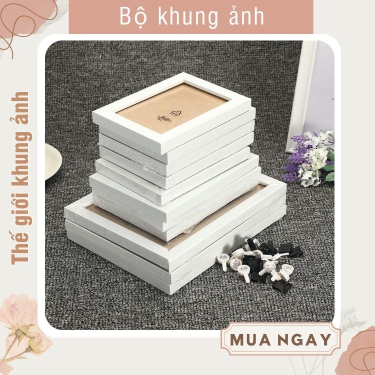 Khung ảnh bộ 11 khung 15x21 và 10x15 - Tặng đinh và móc treo tường