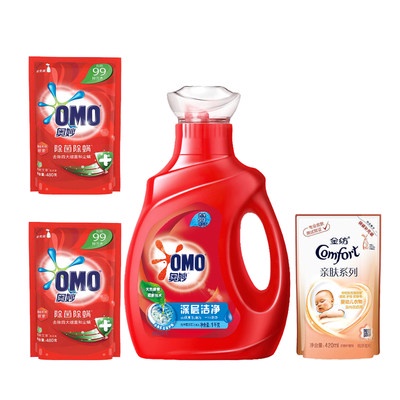 [Trợ cấp hàng tỷ] chất lỏng giặt ảo đa thông số kỹ thuật lắp ráp 1kg * 1 chai + 3 túi bổ sung