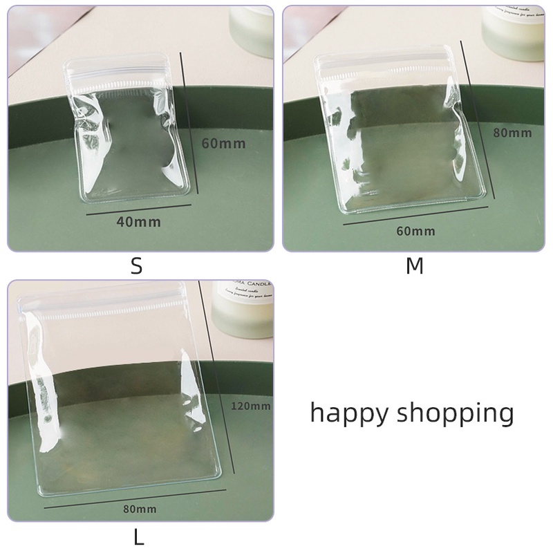 Set 10 Túi Nhựa PVC Trong Suốt Đựng Trang Sức Chống Nước Chống Oxy Hóa