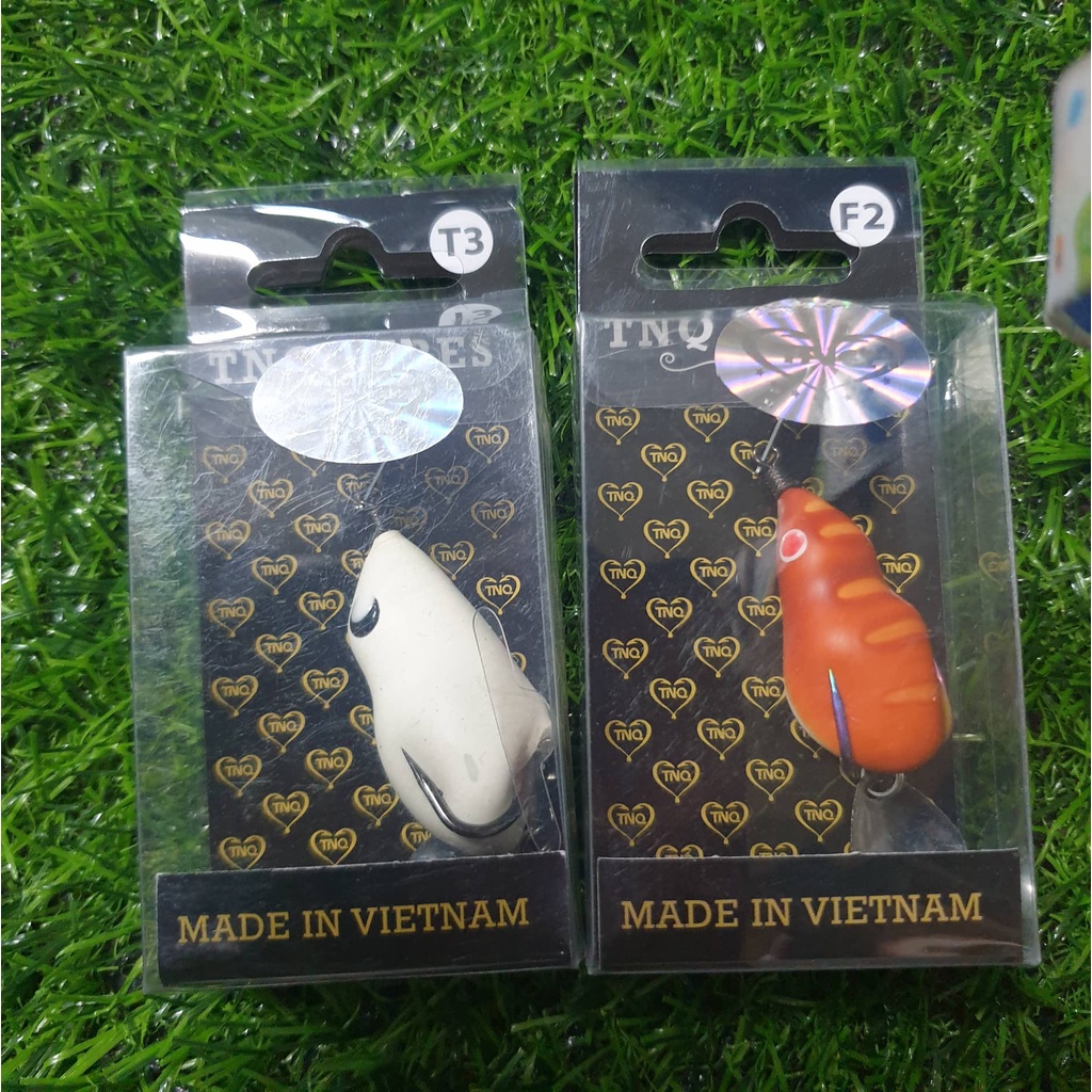 Mồi lure nhái hơi TNQ T1  và T3  - Toán Nhà Quê câu cá LƯỠI TITAN