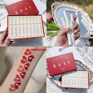 Set son went makeup tone đỏ hot nhất 2021