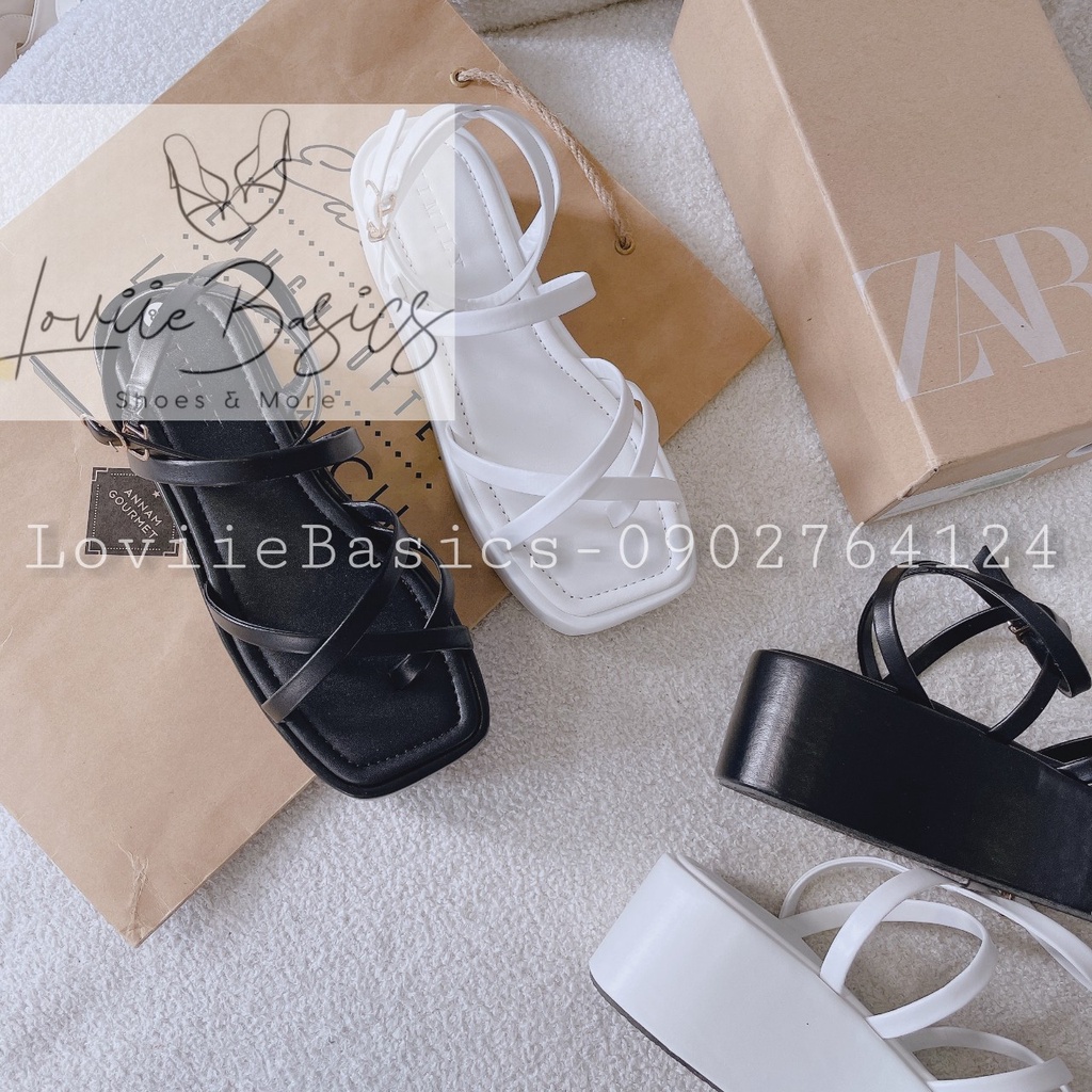 GIÀY XUỒNG LOVIIE BASICS - SANDAL NỮ THỜI TRANG PHONG CÁCH HIỆN ĐẠI QUAI NGANG MẢNH ĐẾ CAO S220909