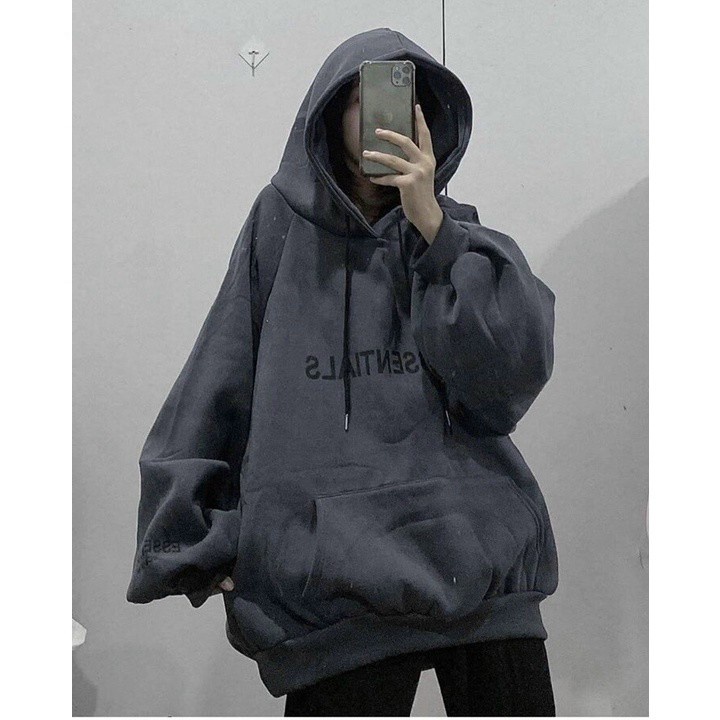 Áo Khoác Hoodie Nỉ Có Mũ Fom Rộng ESSENTIALS UNISEX Nam Nữ ULZZANG.