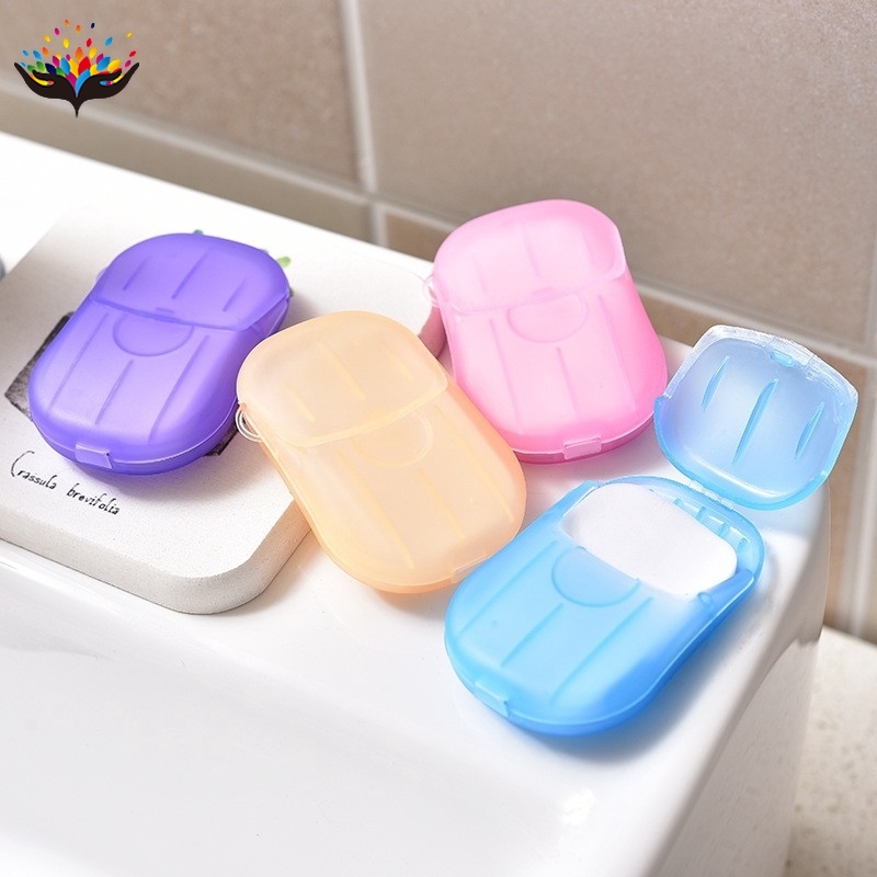 [Hàng mới về] Hộp 20 xà phòng giấy nhỏ gọn sử dụng một lần đa năng