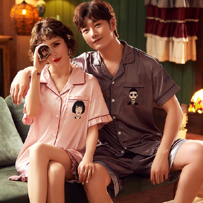 Bộ Đồ Ngủ Ngắn Tay Thời Trang Cho Cặp Đôi Y2707 | BigBuy360 - bigbuy360.vn