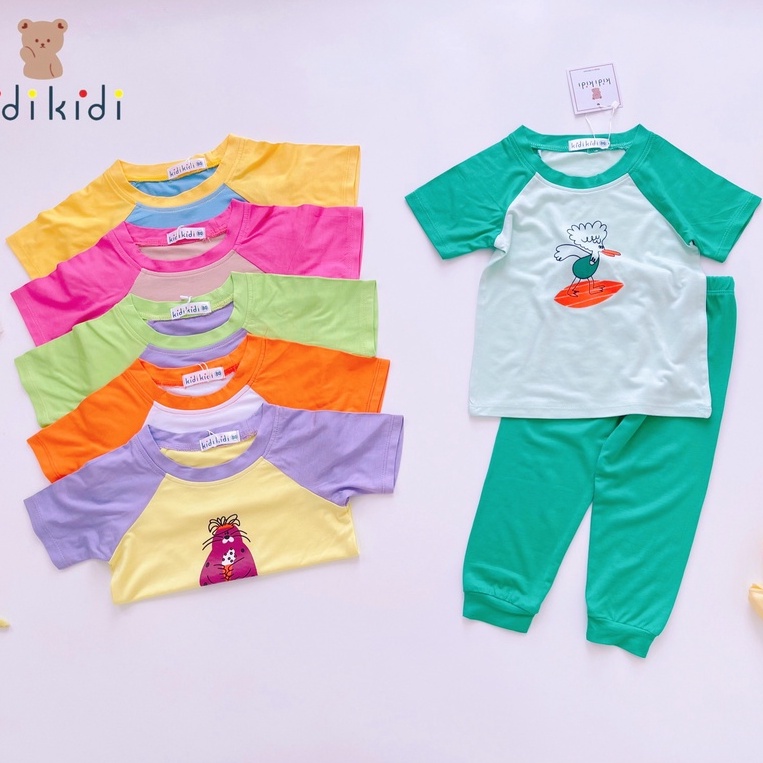 Đồ Bộ RagLan Cộc Tay Quần Dài Thun Lạnh KidiKidi Cho Bé