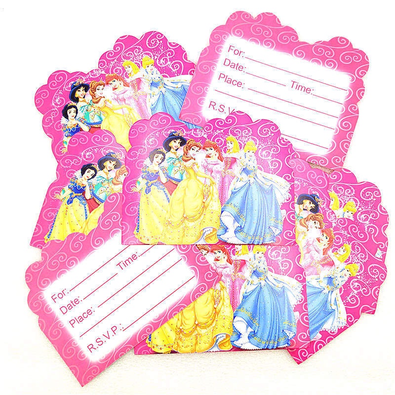 Bộ Cốc + Ống Hút + Nón In Hình Công Chúa Disney Dùng Một Lần Trang Trí Tiệc Sinh Nhật