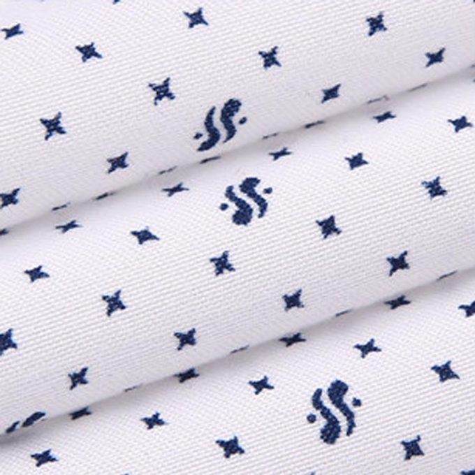 Áo Sơ Mi Nam Công Sở Trung Niên Thương Hiệu Anton Màu Trắng Họa Tiết Nhí Vải Cotton- X302