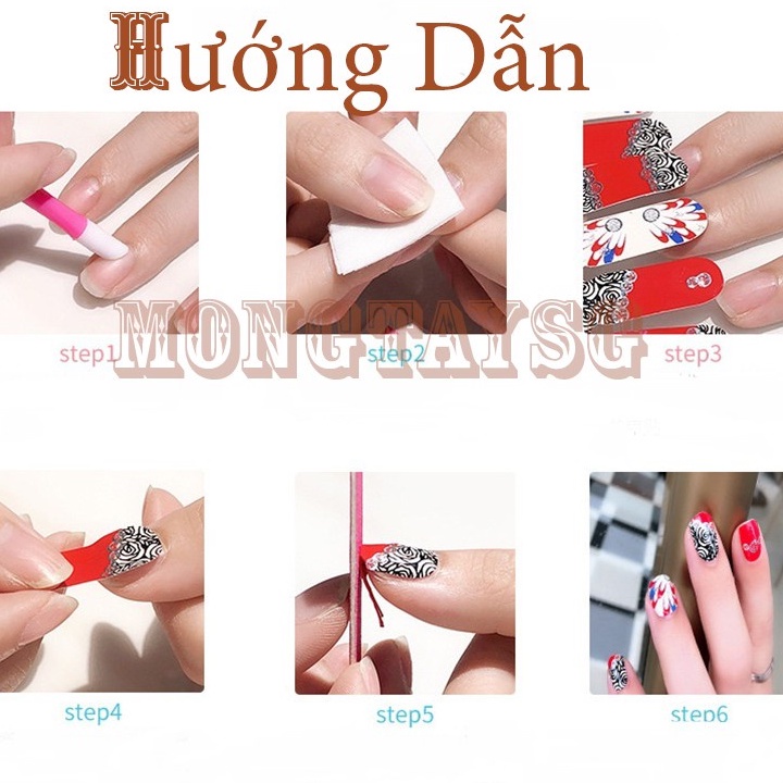 Bộ 22 miếng dán móng chân hàn quốc trang trí