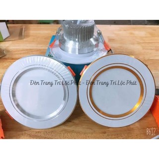 [BH 2 NĂM ĐỔI MỚI] Đèn Âm Trần, Đèn Led Âm Trần Đế Nhôm Tản Nhiệt 7w - 9w, 3 chế độ sáng , đèn downlight viền vàng/bạc