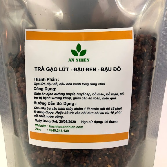Trà Gạo Lứt Đậu Đen Đậu Đỏ Thanh Nhiệt, Giảm Cân An Nhiên Gói 500gr