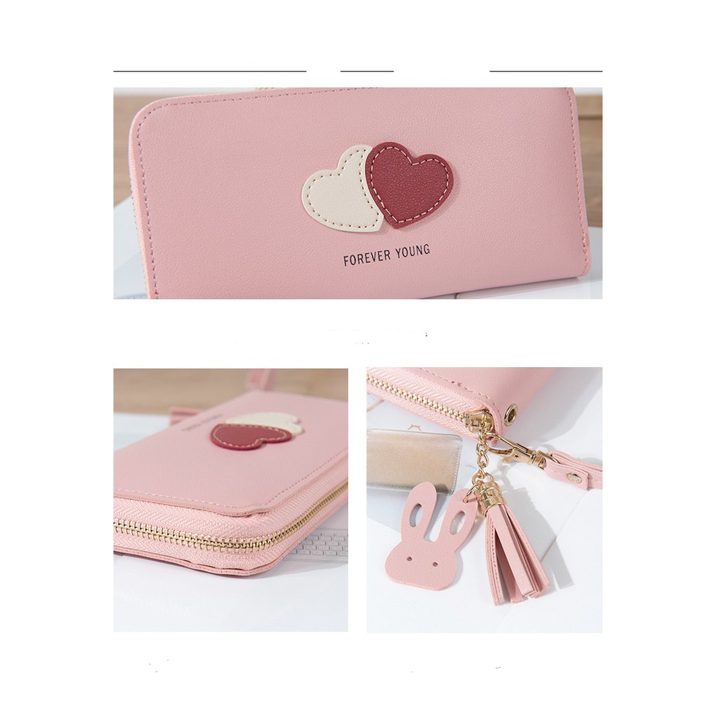 Ví dáng dài hình trái tim đôi FOREVER YOUNG siêu hót B098 | BigBuy360 - bigbuy360.vn