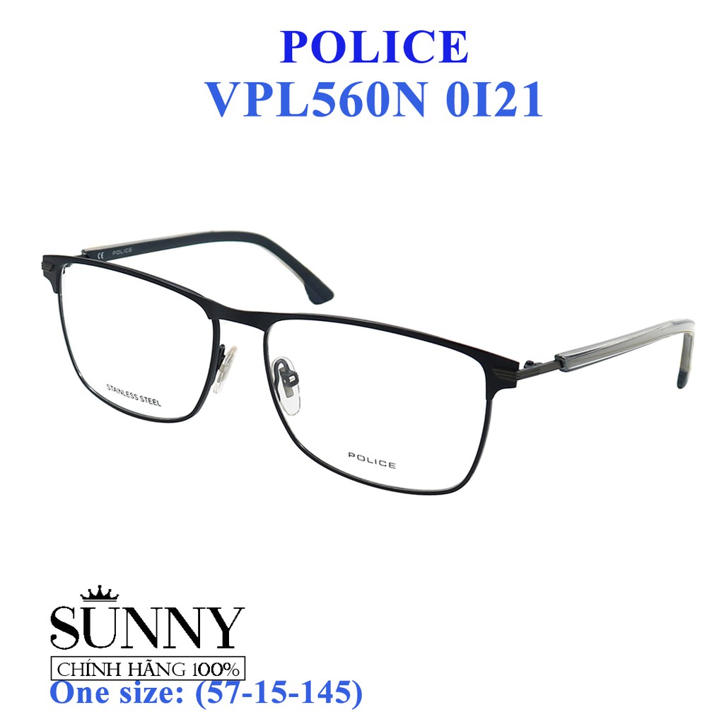 Gọng kính thời trang chính hãng nhiều màu Police VPL560N, thiết kế dễ đeo bảo vệ mắt