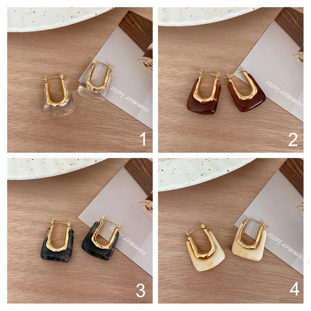 Khuyên Tai Acrylic Hình Chữ U Thời Trang Dự Tiệc