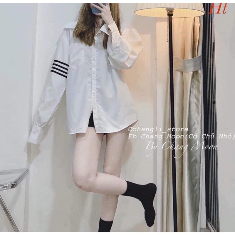 Áo sơ mi bốn sọc tay dài HT12