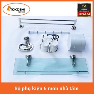 Bộ Phụ Kiện Nhà Tắm 6 Món - Bộ Phụ Kiện Inox Cao Cấp Sáng Bóng (loại 1)