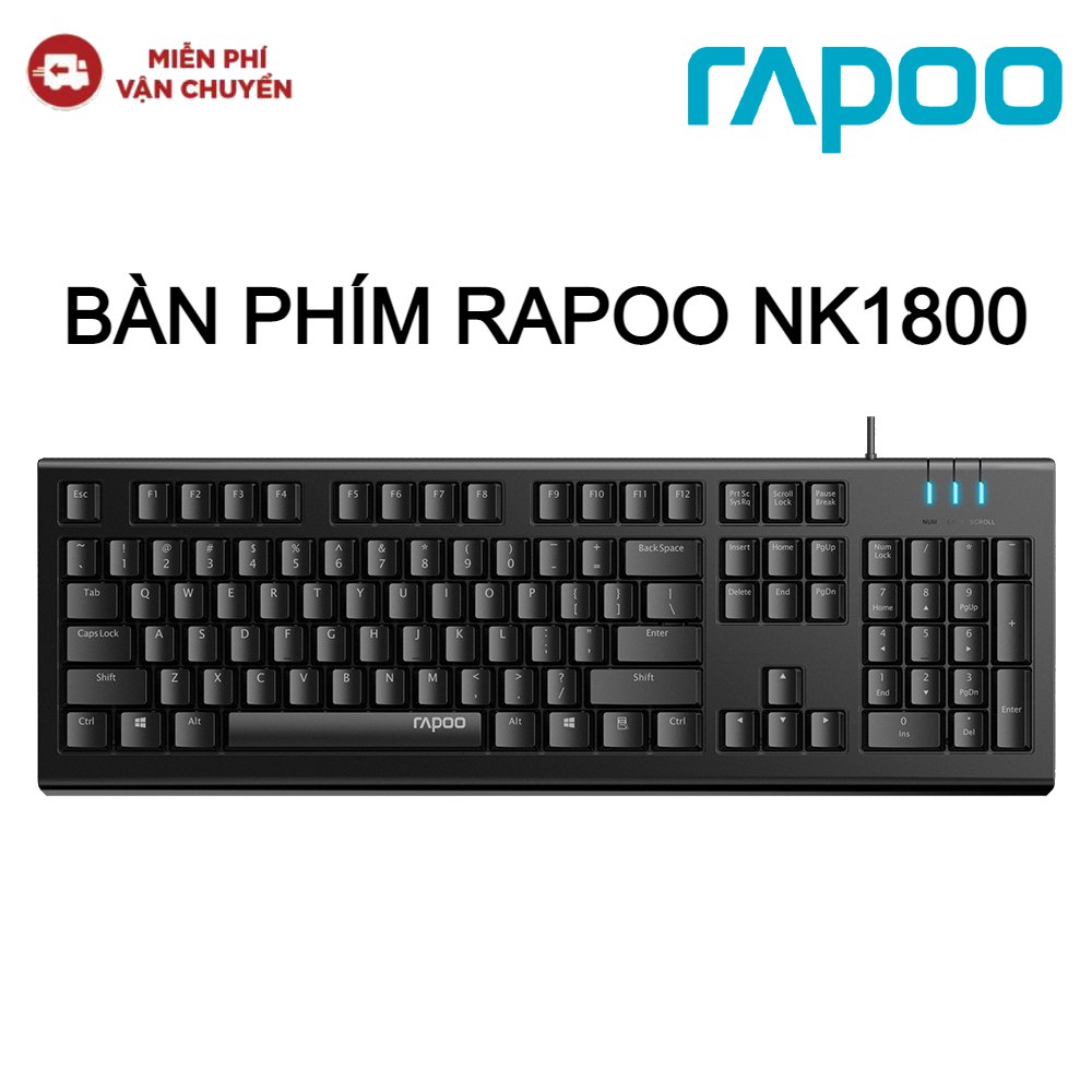 Bàn phím dây Rapoo NK1800 USB - Hàng Chính Hãng. Hỏa tốc